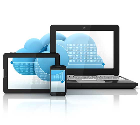 Image of a computer, tablet, and cell phone